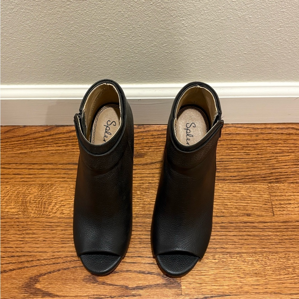 Splendid Black Peep-Toe Ankle Boots
